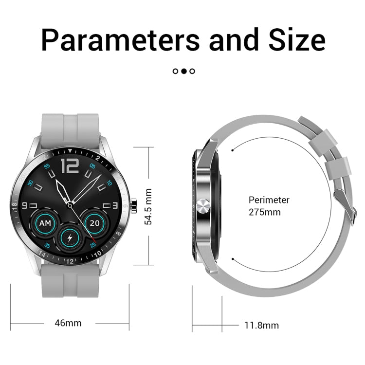 G20 1.3 inc IPS Color Screen IP67 Waterproof Smart Watch, Support Blood Oxygen Monitoring / Sleep Monitoring / Heart Rate Monitoring, Style: Silicone Strap, Style: Silicone Strap