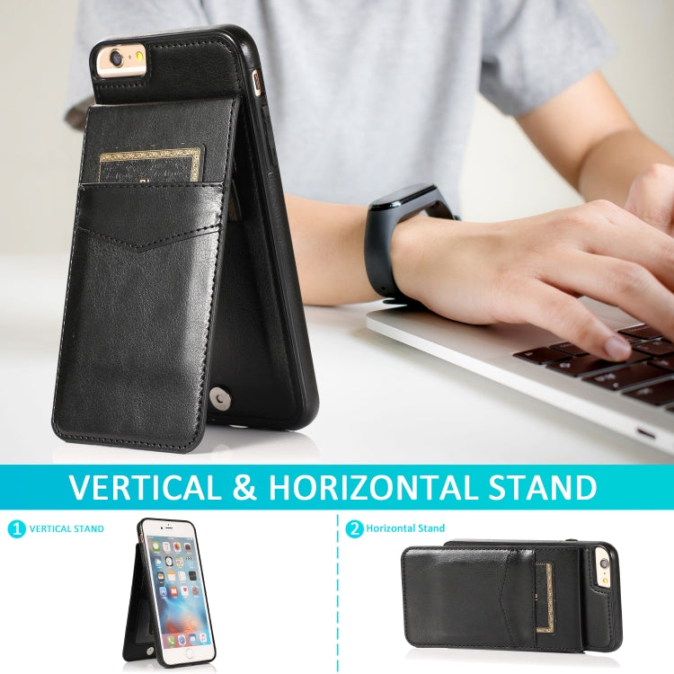 Solid Color PC + TPU Protective Case with Holder & Card Slots, For... (iPhone 6)