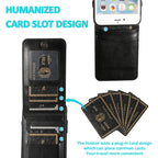 Solid Color PC + TPU Protective Case with Holder & Card Slots, For... (iPhone 6)