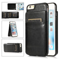 Solid Color PC + TPU Protective Case with Holder & Card Slots, For... (iPhone 6)