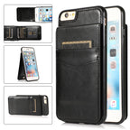 Solid Color PC + TPU Protective Case with Holder & Card Slots, For... (iPhone 6)