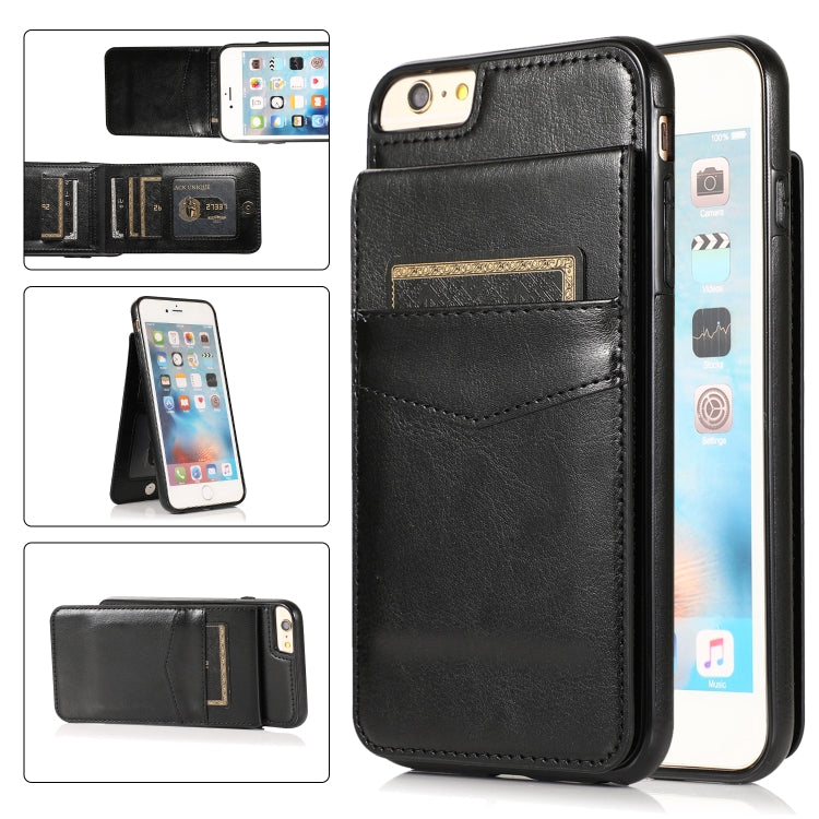 Solid Color PC + TPU Protective Case with Holder & Card Slots, For... (iPhone 6)