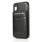 Solid Color PC + TPU Protective Case with Holder & Card Slots, For... (iPhone XR)