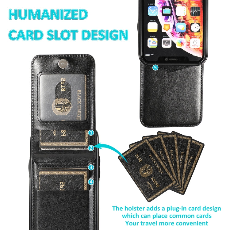 Solid Color PC + TPU Protective Case with Holder & Card Slots, For... (iPhone XR)