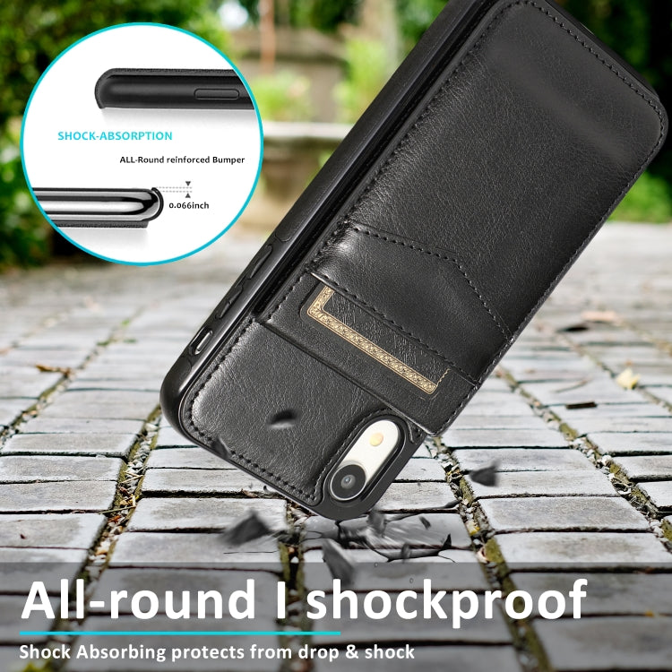 Solid Color PC + TPU Protective Case with Holder & Card Slots, For... (iPhone XR)