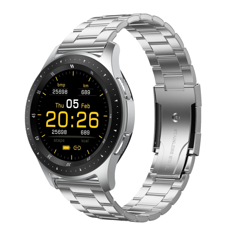 W68 1.54 inch Touch Screen IP67 Waterproof Smart Bracelet, Support Blood Oxygen Monitoring / Bluetooth Call / Heart Rate Monitoring, Style: Steel Strap – Waterproof, Bluetooth Silver