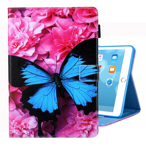 Red Flower Blue Butterfly