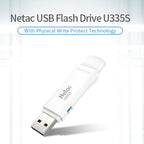 Netac U335S USB 3.0 High Speed Antivirus Write Protection USB Flash Drives U Disk, 128GB – Data Transmission