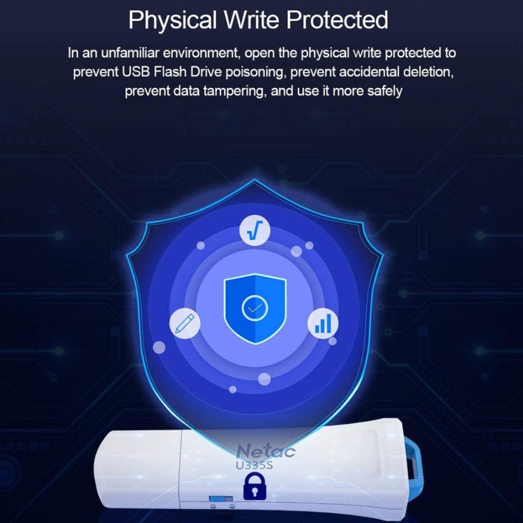 Netac U335S USB 3.0 High Speed Antivirus Write Protection USB Flash Drives U Disk, 128GB – Data Transmission