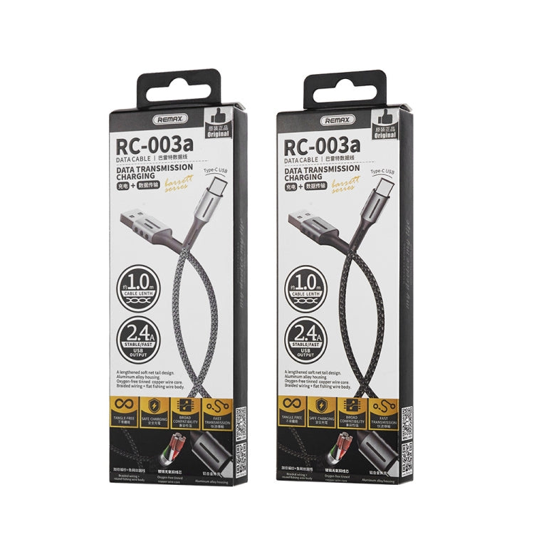 2.4A Barrett Series Charging Data Cable, Length: 1m, Type-C – Aluminum Alloy
