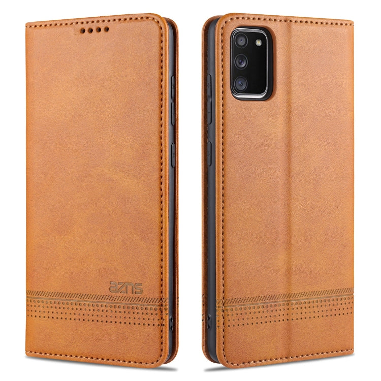 AZNS Magnetic Calf Texture Horizontal Flip Leather Case with Card Slots & Holder & Wallet – Magnetic, Card Slot, Flip, For Samsung Galaxy A02s, For Samsung Galaxy A52 5G / 4G, For Samsung Galaxy A72 5G / 4G For Samsung Galaxy A02s Light Brown