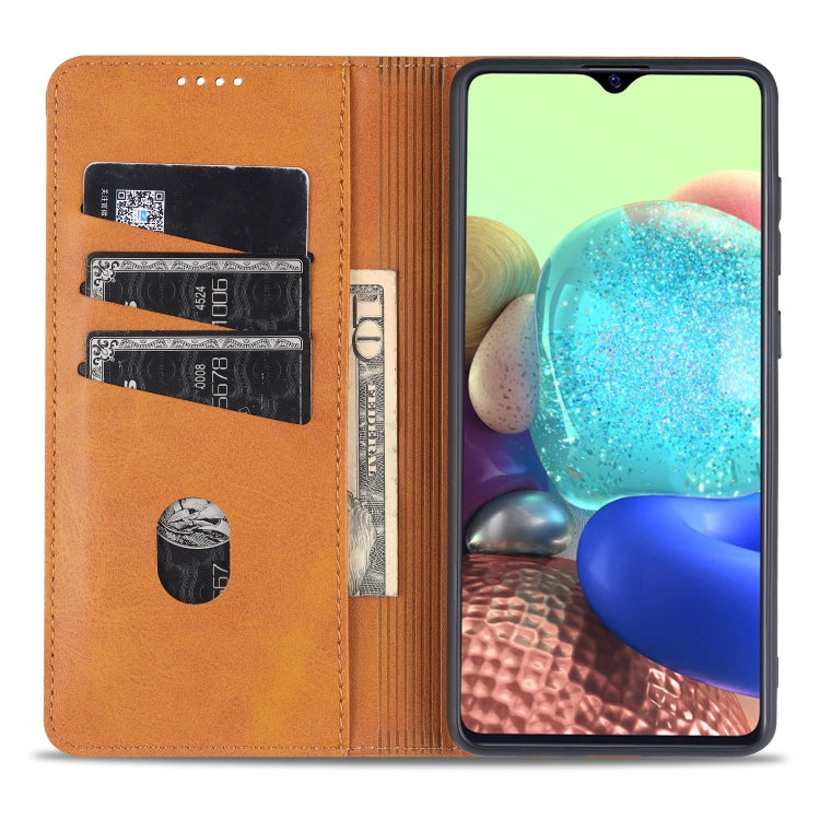 AZNS Magnetic Calf Texture Horizontal Flip Leather Case with Card Slots & Holder & Wallet – Magnetic, Card Slot, Flip, For Samsung Galaxy A02s, For Samsung Galaxy A52 5G / 4G, For Samsung Galaxy A72 5G / 4G