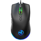 HXSJ A883 7 Keys 6400DPI RGB Light Mechanical Gaming Wired Mouse – Durable Build, Easy to Use