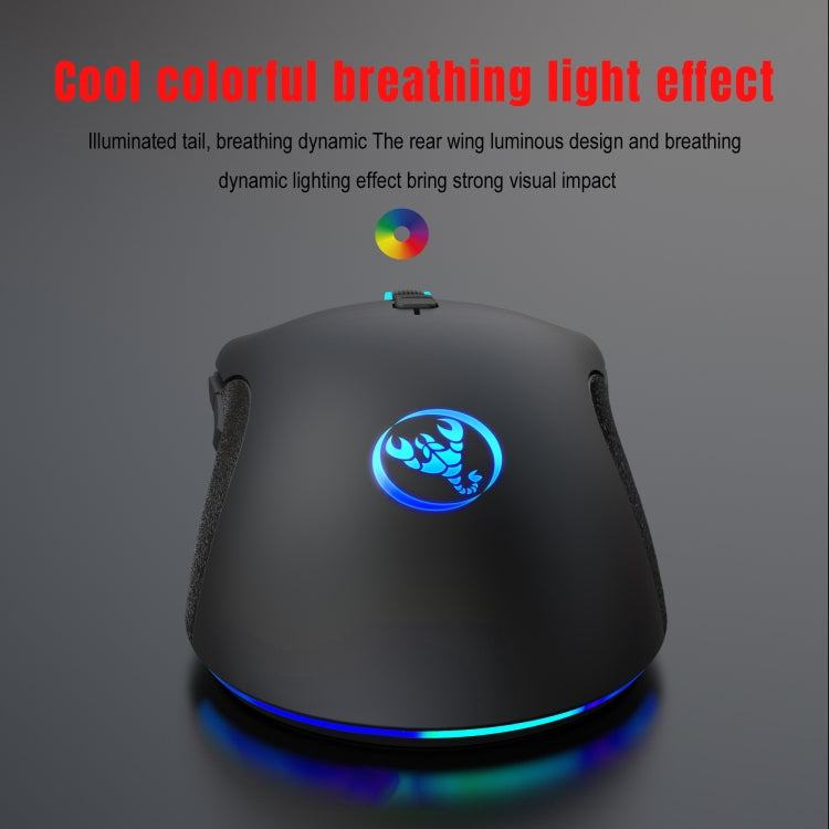 HXSJ A883 7 Keys 6400DPI RGB Light Mechanical Gaming Wired Mouse – Durable Build, Easy to Use