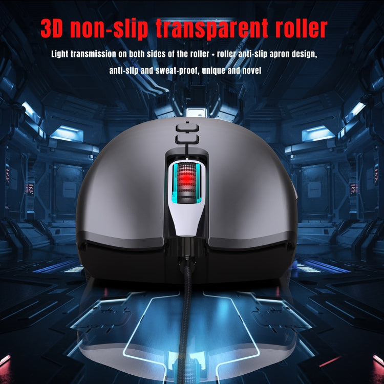 HXSJ A883 7 Keys 6400DPI RGB Light Mechanical Gaming Wired Mouse – Durable Build, Easy to Use