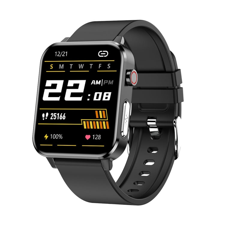 E86 Smart Watch – 1.7" Screen, IP68 Waterproof, Body Temperature Monitoring (Black) #2 TPU Strap(Black) Black