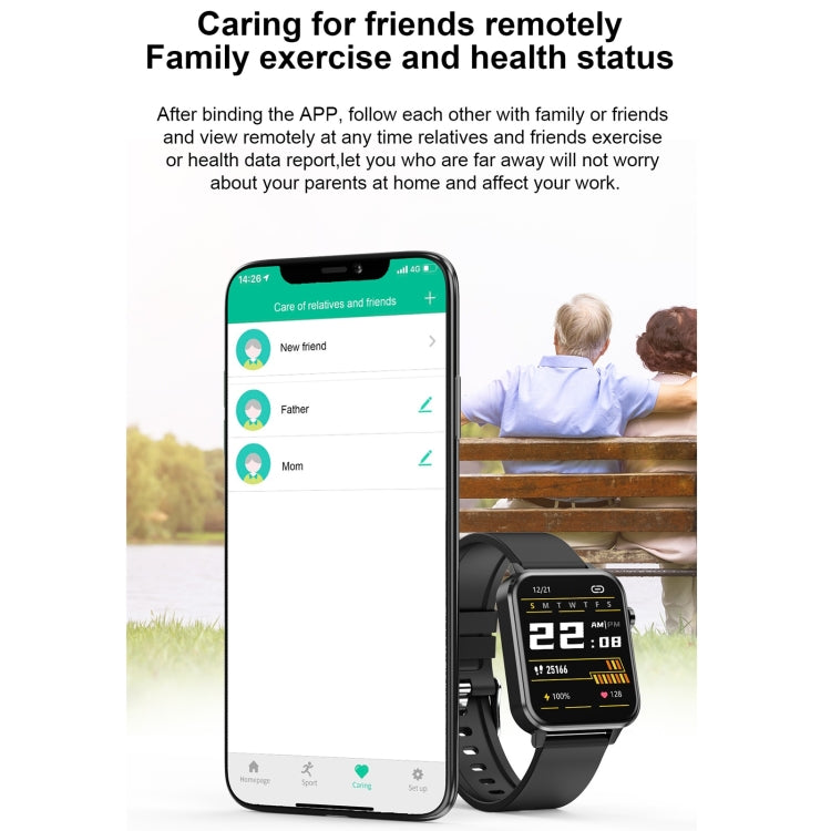E86 Smart Watch – 1.7" Screen, IP68 Waterproof, Body Temperature Monitoring (Black) #3