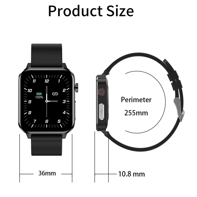 E86 Smart Watch – 1.7" Screen, IP68 Waterproof, Body Temperature Monitoring (Black) #3