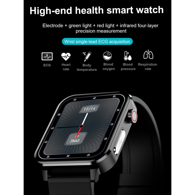 E86 Smart Watch – 1.7" Screen, IP68 Waterproof, Body Temperature Monitoring (Black) #3