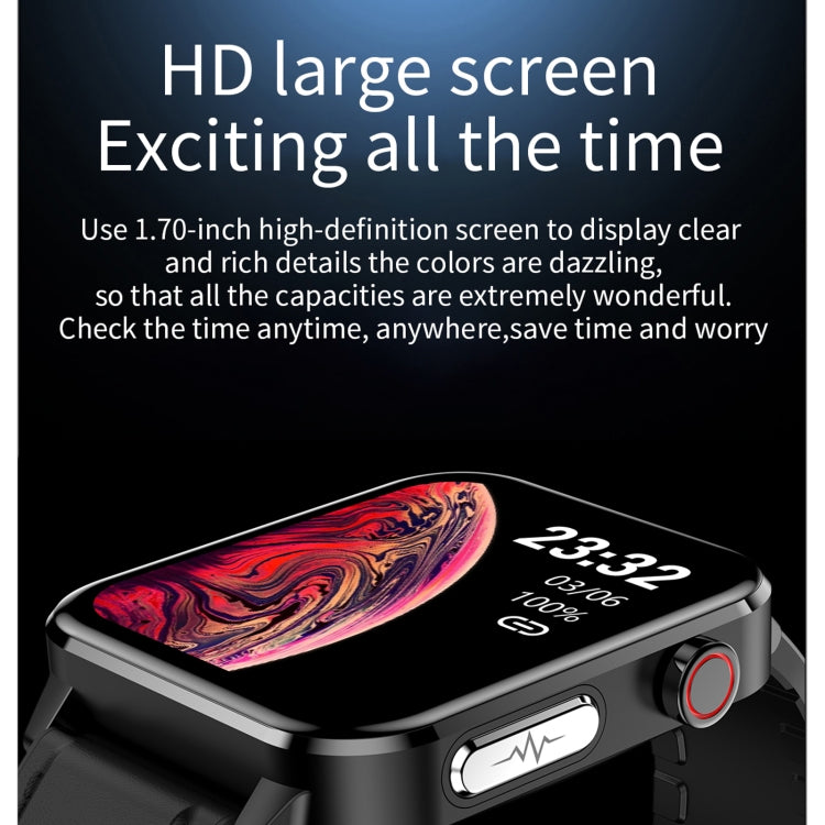 E86 Smart Watch – 1.7" Screen, IP68 Waterproof, Body Temperature Monitoring (Black) #3