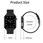 E86 1.7 inch TFT Color Screen IP68 Waterproof Smart Watch, Support Blood Oxygen Monitoring / Body Temperature Monitoring / AI Medical Diagnosis, Style: Leather Strap, Leather Strap(Black), Leather Strap(Brown)