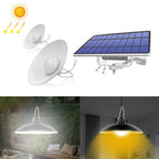 2 in 1 Solar Light Landscape Courtyard Corridor Lighting 32-LED Retro Chandelier, White Light, Warm Light White Light White Lampshade