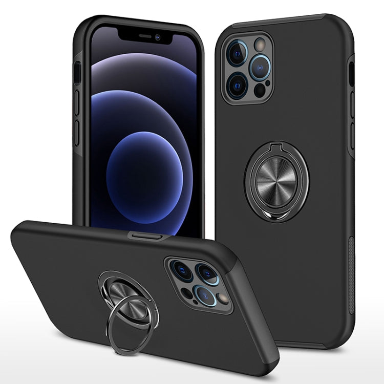 PC + TPU Shockproof Magnetic Protective Case with Invisible Ring Holder, For iPhone 12 Pro, For iPhone 12 Pro Max For iPhone 12 Pro Black