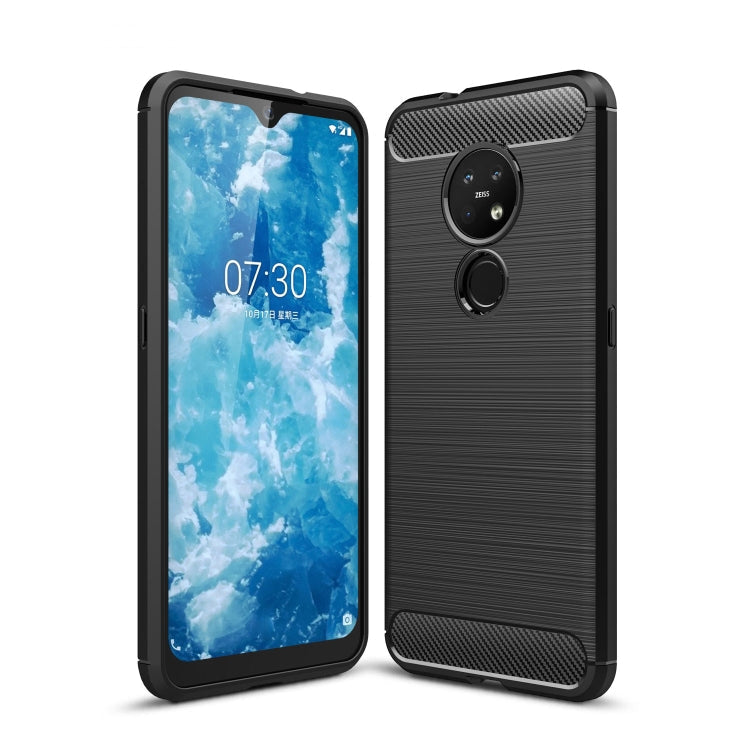 Brushed Texture Carbon Fiber TPU Protective Case – TPU, For Nokia 7.2 & 6.2 For Nokia 7.2 & 6.2 Black