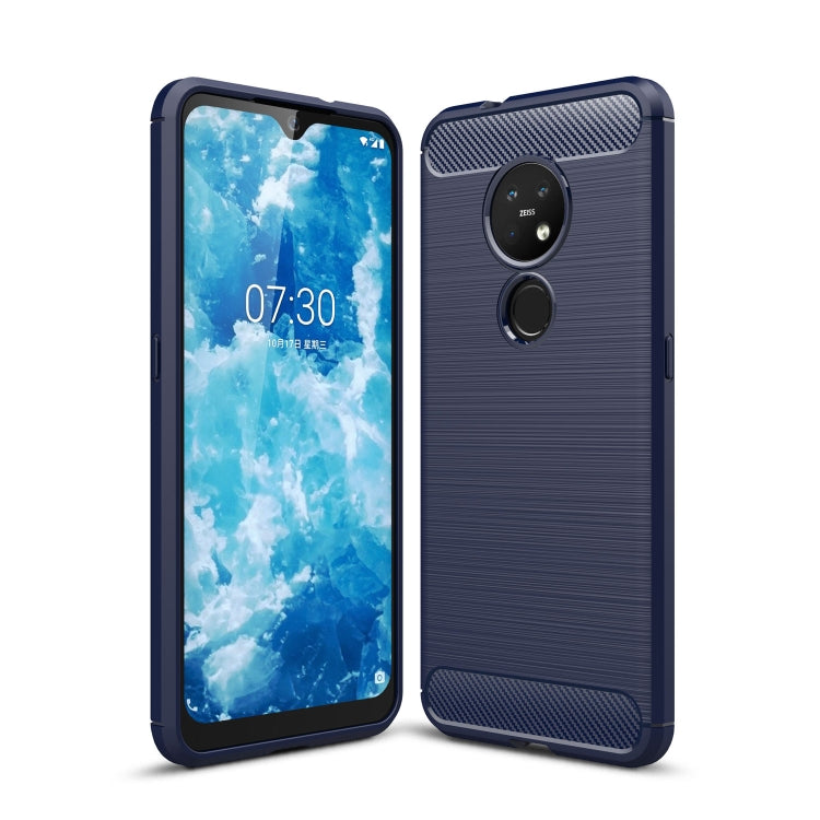 Brushed Texture Carbon Fiber TPU Protective Case – TPU, For Nokia 7.2 & 6.2 For Nokia 7.2 & 6.2 Navy Blue