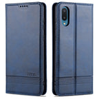 AZNS Magnetic Calf Texture Horizontal Flip Leather Case with Card Slots & Holder & Wallet – Magnetic, Card Slot, Flip, For Samsung Galaxy A02 For Samsung Galaxy A02 Dark Blue