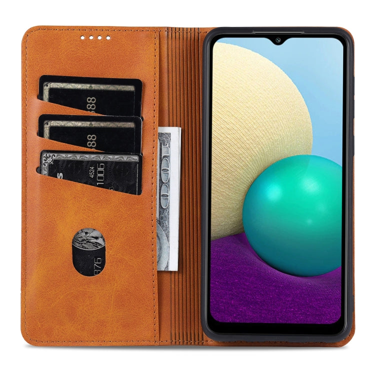 AZNS Magnetic Calf Texture Horizontal Flip Leather Case with Card Slots & Holder & Wallet – Magnetic, Card Slot, Flip, For Samsung Galaxy A02