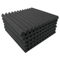 30x30x2.5cm Triangular Groove Style Recording Studio Drum Video Room Sound Insulation Board Silencer Cotton, 6 PCS, 10 PCS, 12 PCS, 20 PCS, 24 PCS 6 PCS Black