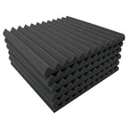30x30x2.5cm Triangular Groove Style Recording Studio Drum Video Room Sound Insulation Board Silencer Cotton, 6 PCS, 10 PCS, 12 PCS, 20 PCS, 24 PCS 6 PCS Black