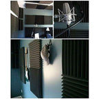 30x30x2.5cm Triangular Groove Style Recording Studio Drum Video Room Sound Insulation Board Silencer Cotton, 6 PCS, 10 PCS, 12 PCS, 20 PCS, 24 PCS