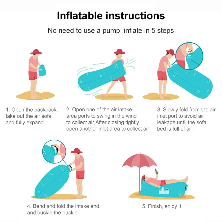 Outdoor Portable Lazy Water Inflatable Sofa Beach Grass Air Bed, Size: 200 x 70cm, 200 x 70cm Red, 200 x 70cm Yellow, 200 x 70cm Purple, 200 x 70cm Orange, 200 x 70cm Sky Blue, 200 x 70cm Black, 200 x 70cm Green, 200 x 70cm Pink, 200 x 70cm Rose Red   ...