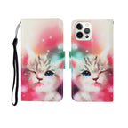Painted Pattern Horizontal Flip Leathe Case, For iPhone 12 Pro Max For iPhone 12 Pro Max Cat