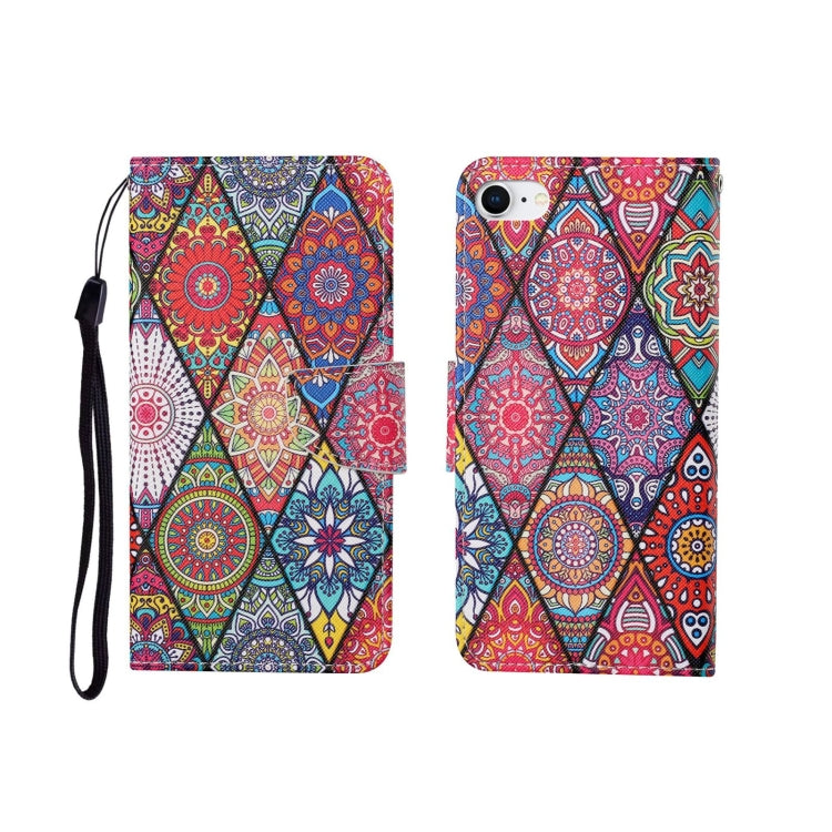 Painted Pattern Horizontal Flip Leathe Case, For iPhone SE (2020)/ 7 /8 For iPhone SE (2020) 7 8 Diamond
