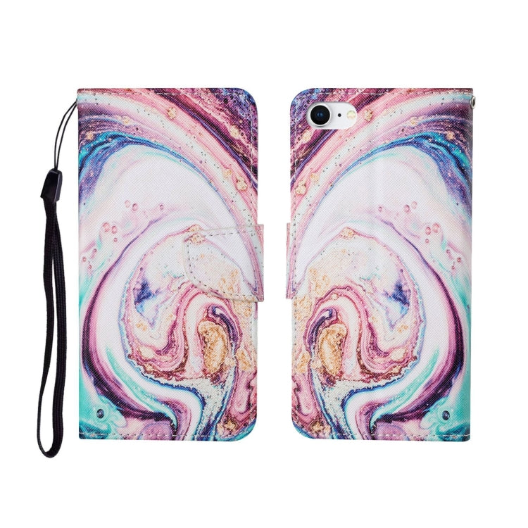 Painted Pattern Horizontal Flip Leathe Case, For iPhone SE (2020)/ 7 /8 For iPhone SE (2020) 7 8 Whirlpool Marble
