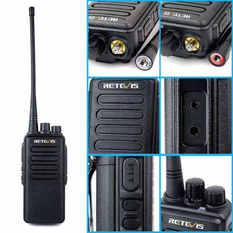 RETEVIS RT1 10W UHF 400-520MHz 16CH Handheld Walkie Talkie,, RT1 400-520MHz US Plug, RT1 400-520MHz EU Plug – TPU