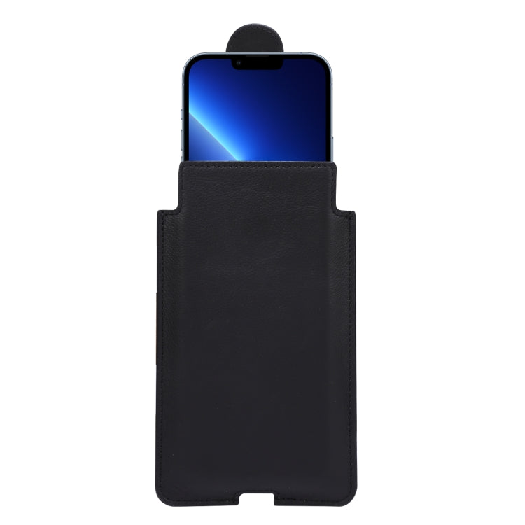 Universal Cow Leather Vertical Mobile Phone Leather Case Waist Bag For 5.5-6.5 inch and Below Phones, For 5.5-6.5 inch and Below Phones