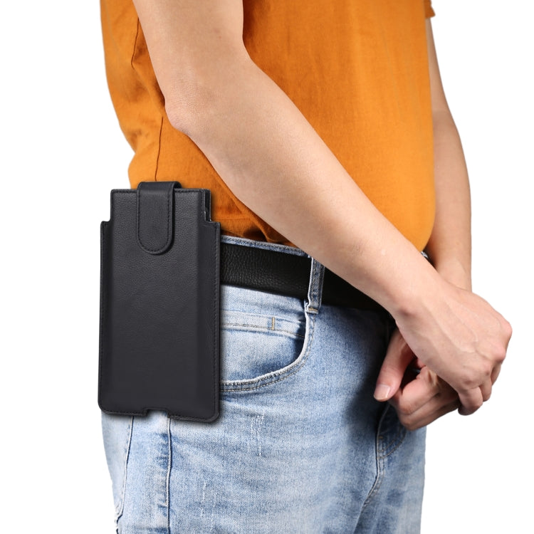 Universal Cow Leather Vertical Mobile Phone Leather Case Waist Bag For 5.5-6.5 inch and Below Phones, For 5.5-6.5 inch and Below Phones