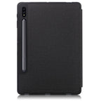Cloth Texture Multi-folding Horizontal Flip PU Leather Shockproof Case with Holder & Sleep / Wake-up Function, For Samsung Galaxy Tab S8+ / Tab S8 Plus / Tab S7 FE / Tab S7+ T970 / T975, For Samsung Galaxy Tab S8 / Galaxy Tab S7 T870                  ...
