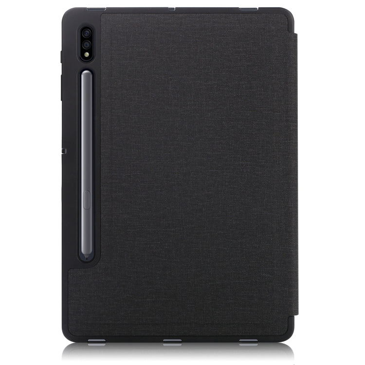 Cloth Texture Multi-folding Horizontal Flip PU Leather Shockproof Case with Holder & Sleep / Wake-up Function, For Samsung Galaxy Tab S8+ / Tab S8 Plus / Tab S7 FE / Tab S7+ T970 / T975, For Samsung Galaxy Tab S8 / Galaxy Tab S7 T870                  ...