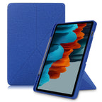 Cloth Texture Multi-folding Horizontal Flip PU Leather Shockproof Case with Holder & Sleep / Wake-up Function, For Samsung Galaxy Tab S8+ / Tab S8 Plus / Tab S7 FE / Tab S7+ T970 / T975, For Samsung Galaxy Tab S8 / Galaxy Tab S7 T870                  ...