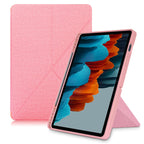 Cloth Texture Multi-folding Horizontal Flip PU Leather Shockproof Case with Holder & Sleep / Wake-up Function, For Samsung Galaxy Tab S8+ / Tab S8 Plus / Tab S7 FE / Tab S7+ T970 / T975, For Samsung Galaxy Tab S8 / Galaxy Tab S7 T870                  ...