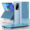 Electroplated Mirror Protective Case with Holder – Flip, Electroplating, For Huawei Mate X2 For Huawei Mate X2 Blue