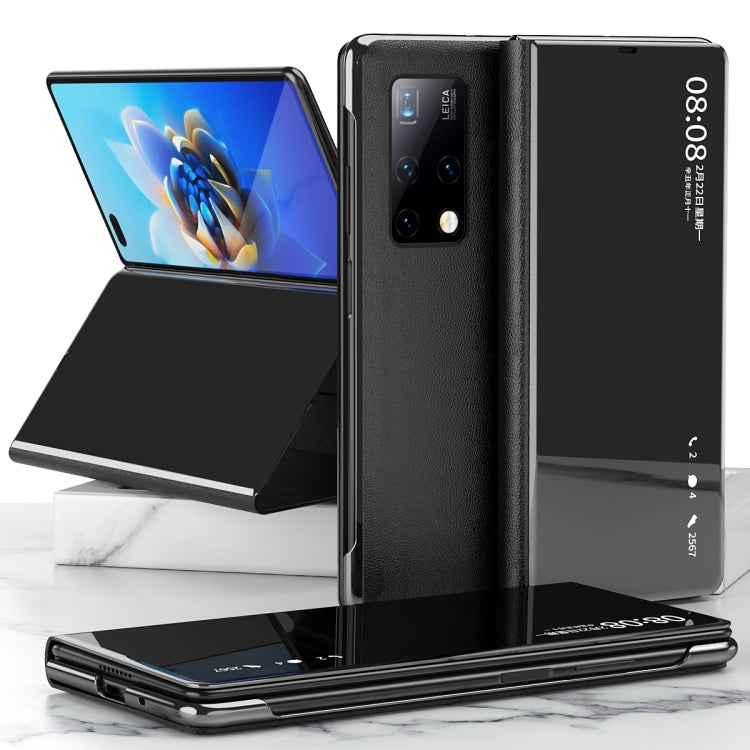 Electroplated Mirror Protective Case with Holder – Flip, Electroplating, For Huawei Mate X2 For Huawei Mate X2 Black