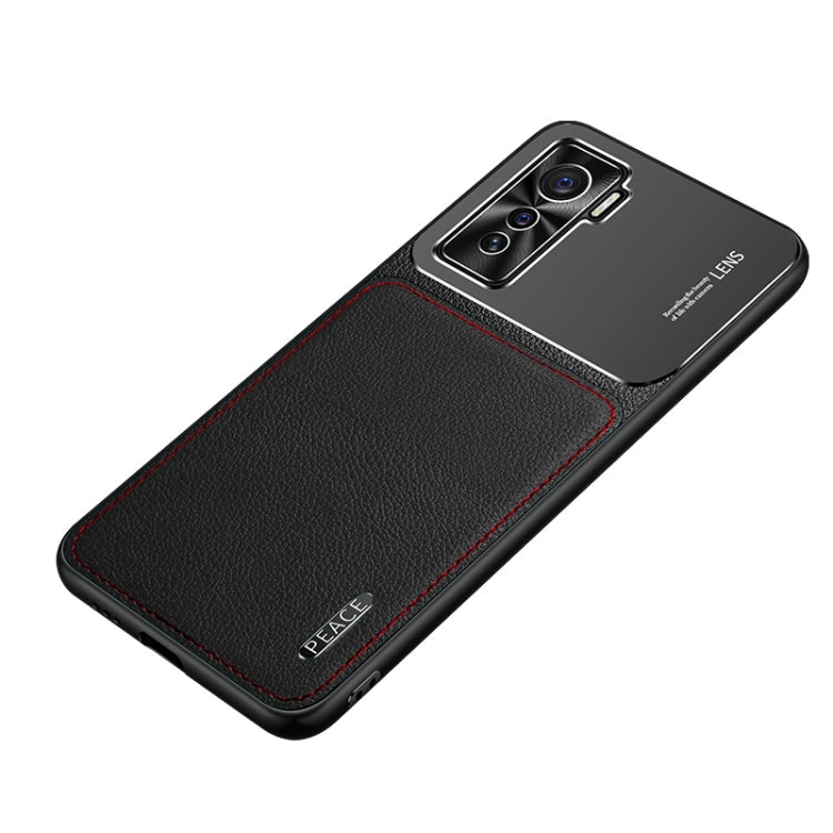 Frosted Metal + Leather Texture Protective Case – Leather, For vivo iQOO 5 5G, For iPhone 11 For vivo iQOO 5 5G Black