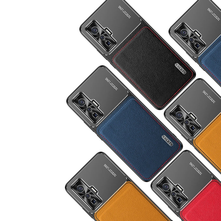 Frosted Metal + Leather Texture Protective Case – Leather, For vivo iQOO 5 5G, For iPhone 11