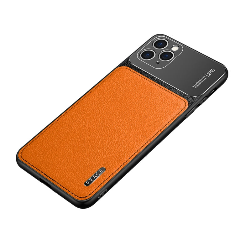 Frosted Metal + Leather Texture Protective Case – Leather, For vivo iQOO 5 5G, For iPhone 11 For iPhone 11 Orange